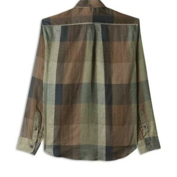 Billy Reid LARGE Tuscumbia Plaid Linen Shirt.Button down.Patch pockets . - Picture 4 of 4